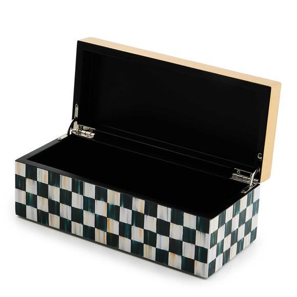 Brand New Mackenzie-Childs Courtly Check Small Lacquer Decorative Box - Picture 2 of 4